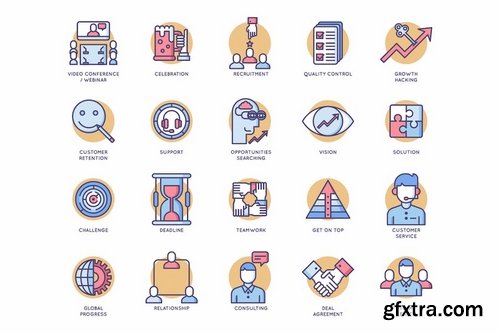 85 Business Icons - Rounded Style