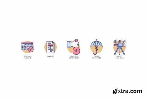 85 Business Icons - Rounded Style