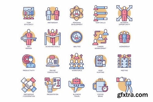 85 Business Icons - Rounded Style