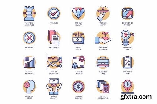 85 Business Icons - Rounded Style