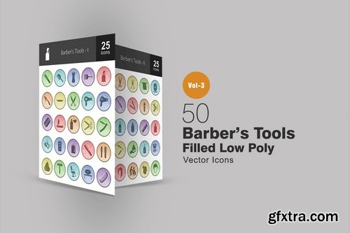 Ecology SEO & Development Barber’s Tools Hotel & Restaurant Filled Low Poly Icons