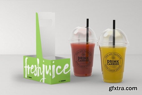 Coffee Drink Take out Carrier MockUp Vol2