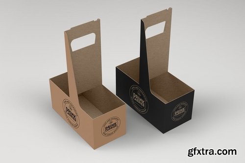 Coffee Drink Take out Carrier MockUp Vol2