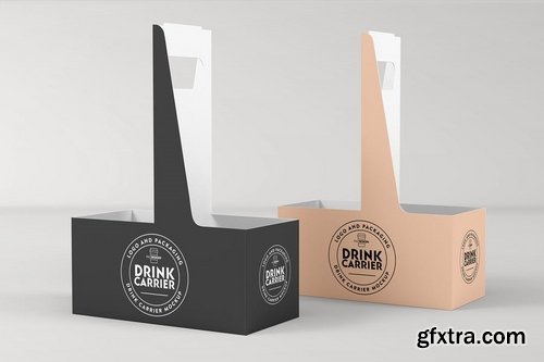 Coffee Drink Take out Carrier MockUp Vol2