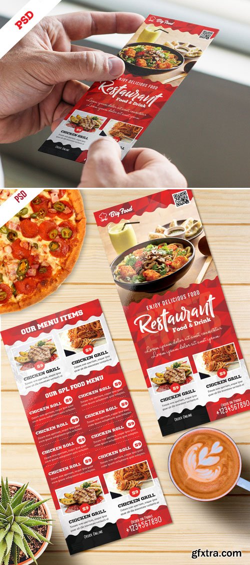 Restaurant Food Menu Card PSD Template