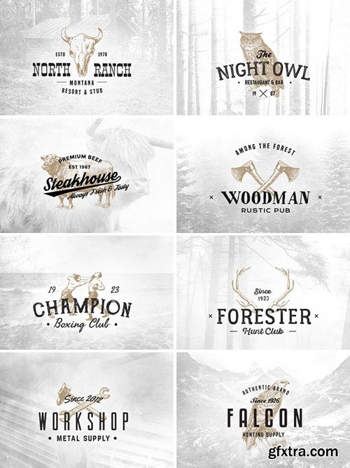 Vintage Logo Kit PSD Vol.7