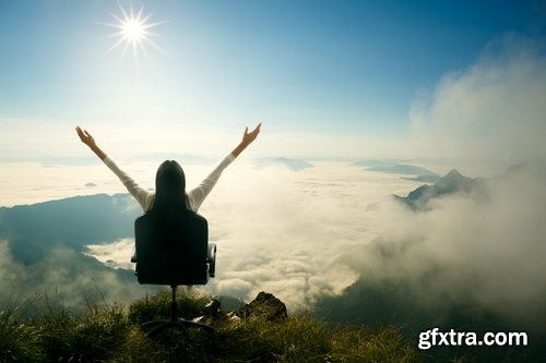 Business lady in the meadow grass field 25 HQ Jpeg