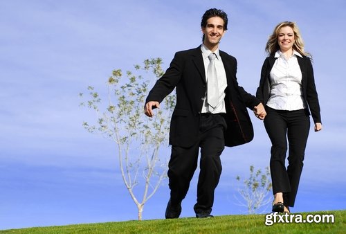 Business lady in the meadow grass field 25 HQ Jpeg