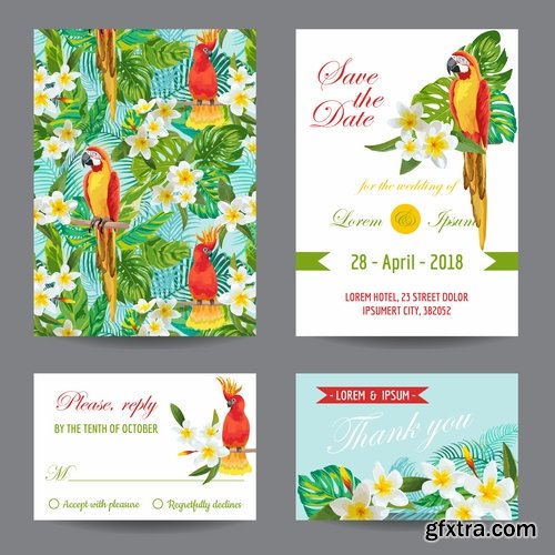 Wedding invitation card flyer template banner 25 EPS