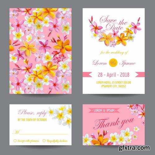 Wedding invitation card flyer template banner 25 EPS