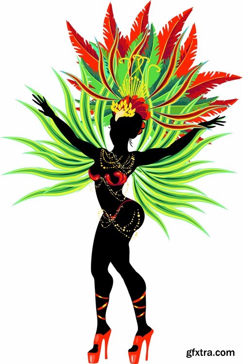 Brazil carnival show masquerade mask gift card 25 EPS