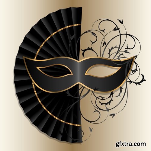 Brazil carnival show masquerade mask gift card 25 EPS