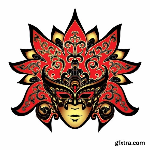 Brazil carnival show masquerade mask gift card 25 EPS