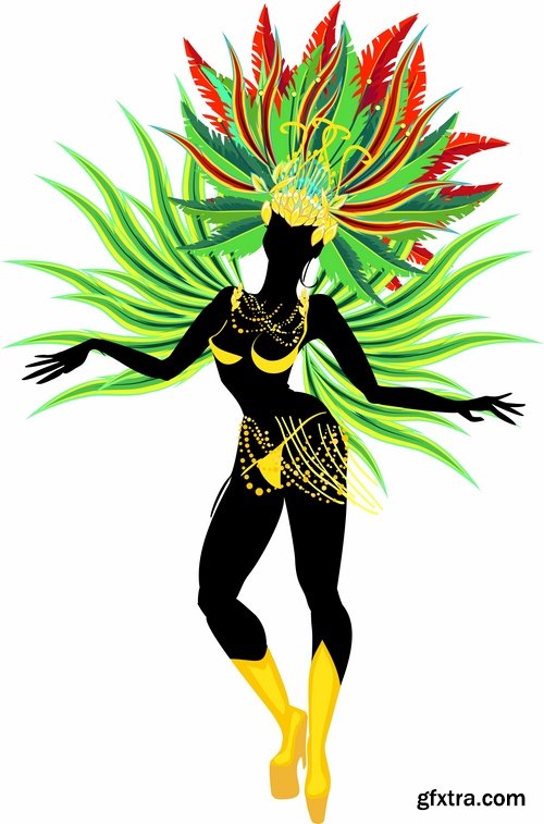 Brazil carnival show masquerade mask gift card 25 EPS