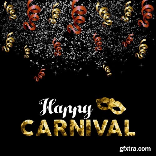 Brazil carnival show masquerade mask gift card 25 EPS