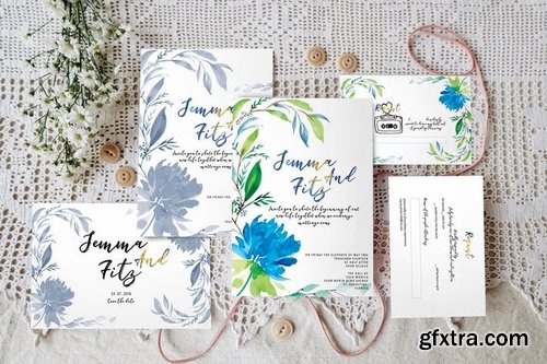 Floral Wedding Invitation Suite