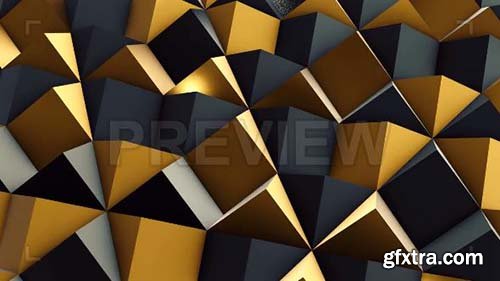 Black and Gold Rhombic Pattern Wall 3 - Motion Graphics 83594