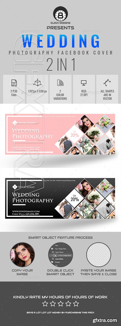 GraphicRiver - Wedding Photography Facebook Timeline Cover ( 2 in 1 ) 21914214