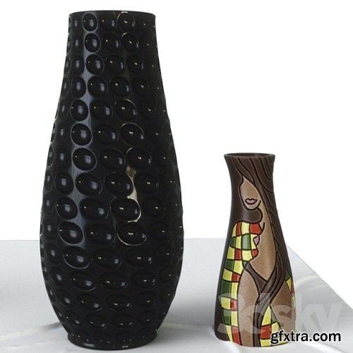 A set of vases 3d Model