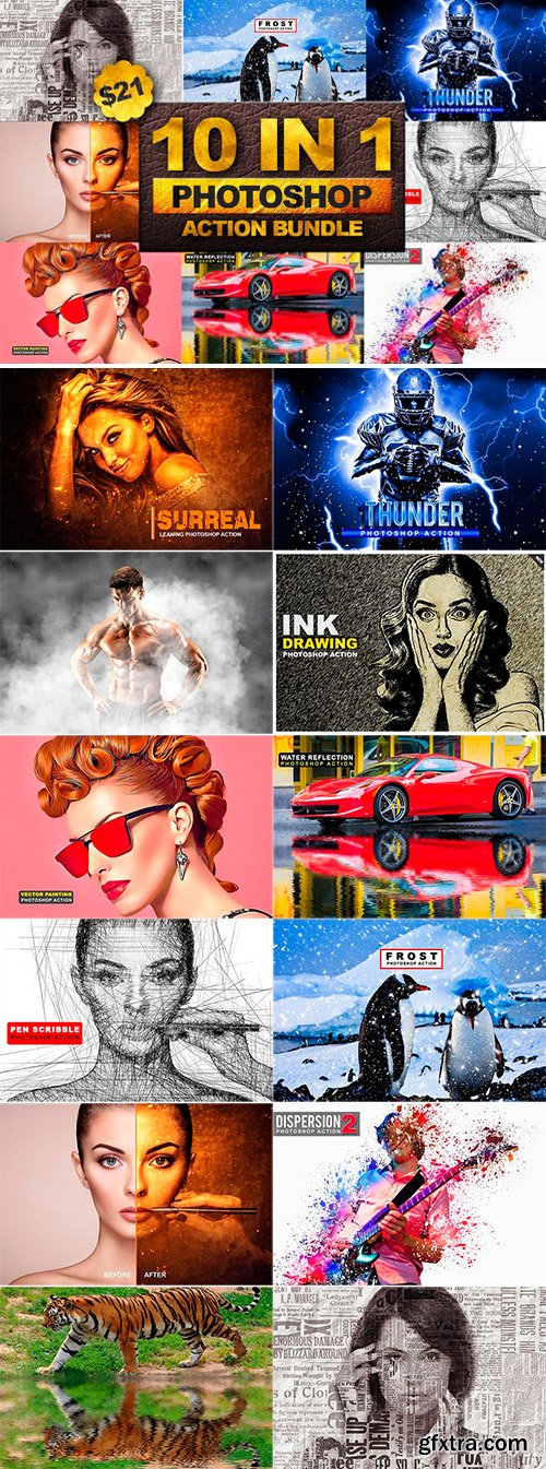 CM - 10 in 1 Photoshop Action Bundle 2 2545082