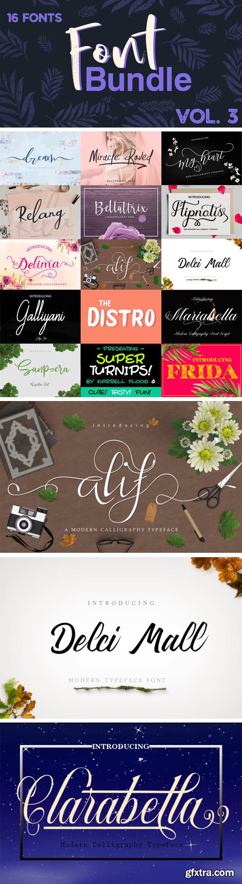 Creativefabrica - 16 Premium Fonts Bundle Vol. 3