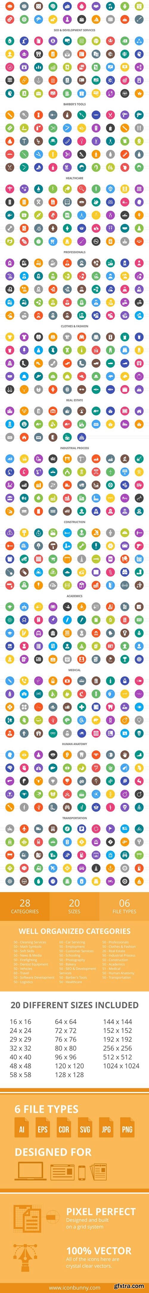 CM - 1396 Professions Filled Round Icons 2428144