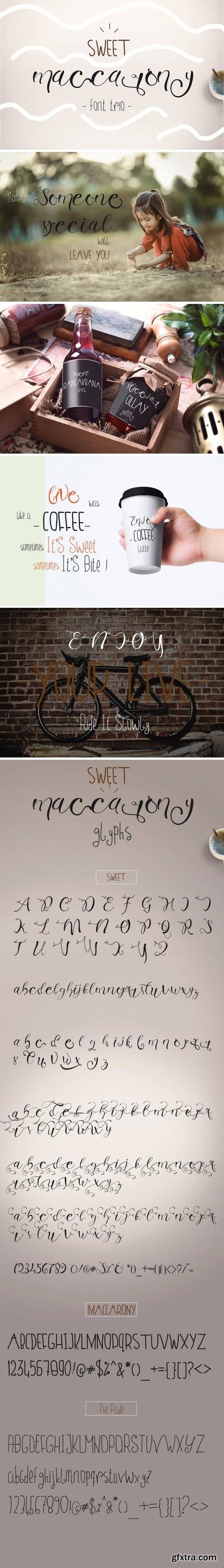 CM - Sweet Maccarony Font Trio 1602222