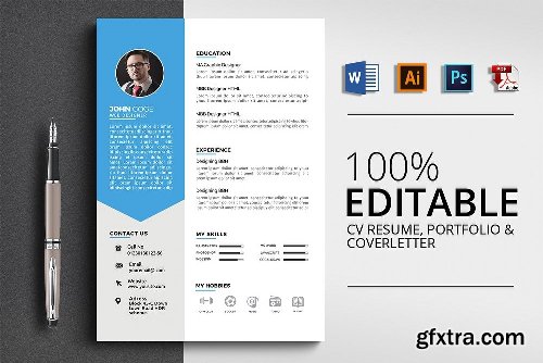 CreativeMarket Word Resume Template 2432768