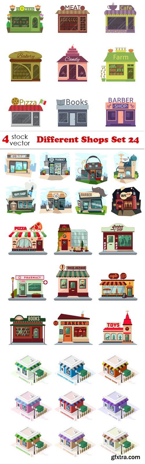 Vectors - Different Shops Set 24