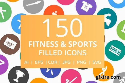 CM - 150 Fitness & Sports Filled Icons 2545301