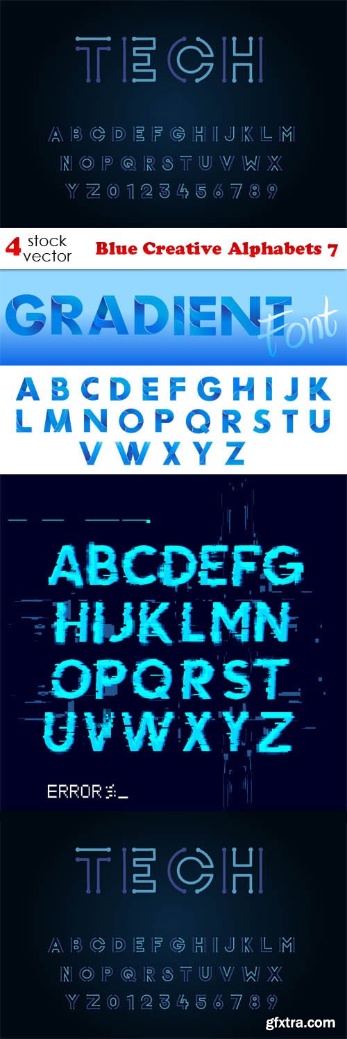 Vectors - Blue Creative Alphabets 7