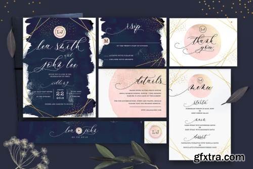 Glitter Wedding Invitation Set