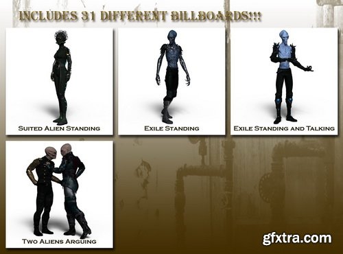 Daz3D - Now-Crowd Billboards - Alien Civilizations