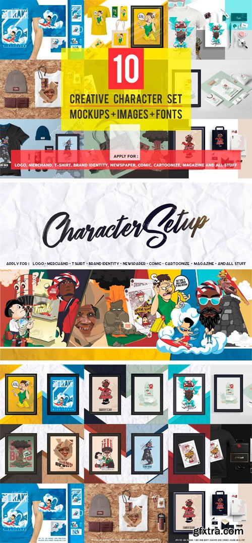 CM - 10 Character Set + Mockups 2370289