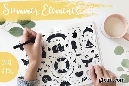 Summer handdrawn illustrations