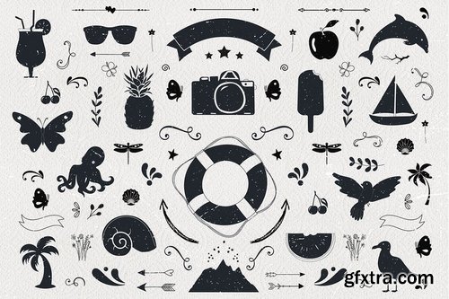 Summer handdrawn illustrations