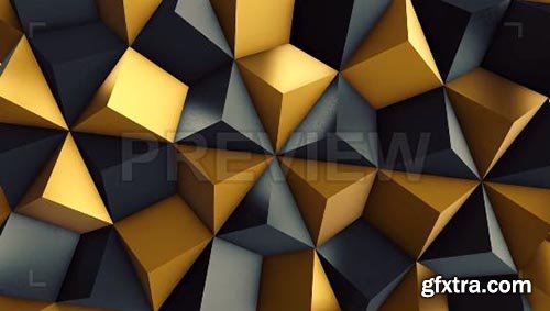Black and Gold Rhombic Pattern Wall 2 - Motion Graphics 83595