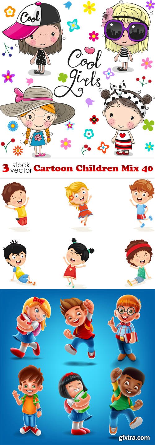 Vectors - Cartoon Children Mix 40