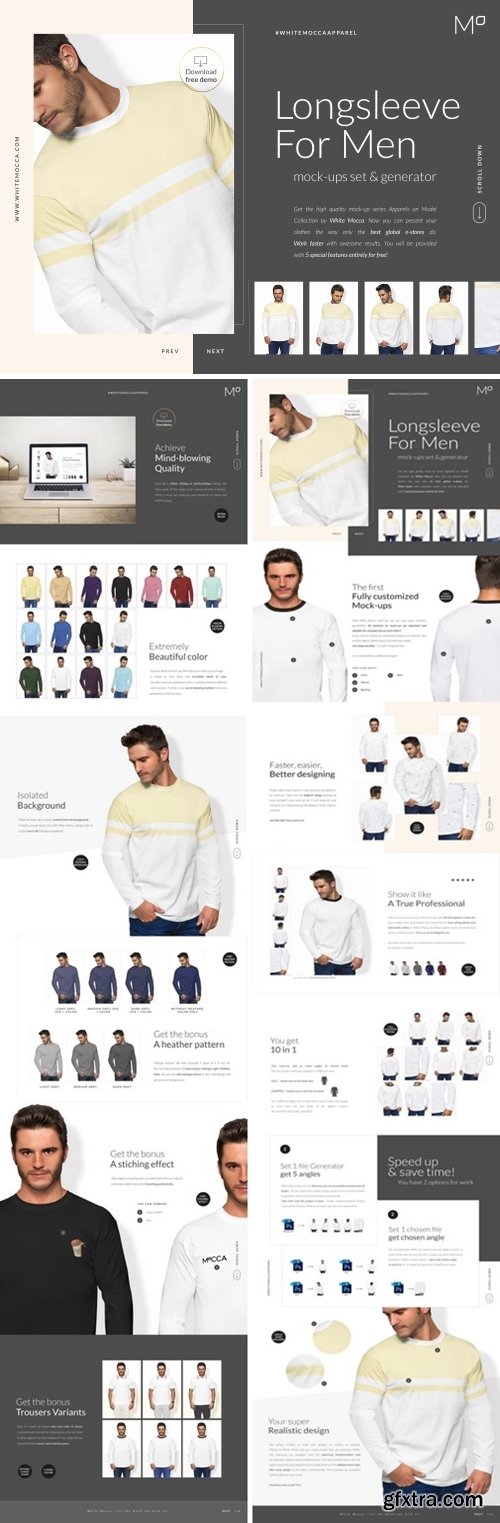 CM - Men Longsleeve Mockups Set FREE DEMO 2496205