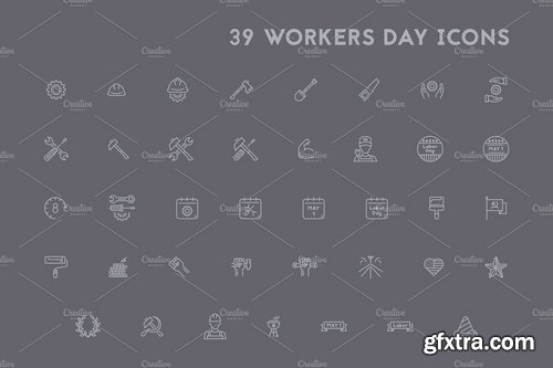 CM - Workers Day Icon Bundle 2537494