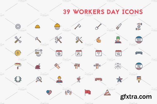 CM - Workers Day Icon Bundle 2537494