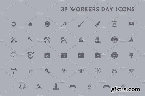 CM - Workers Day Icon Bundle 2537494