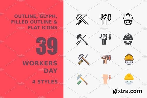 CM - Workers Day Icon Bundle 2537494