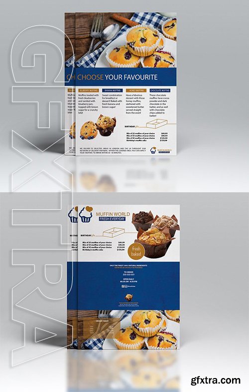 CreativeMarket - Muffin World A5 Flyer Template 2556036