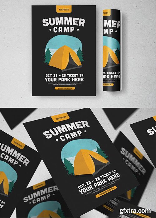 CreativeMarket - Summer Camp Flyer 2555517