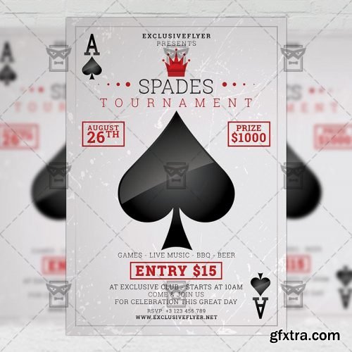 Spades Tournament – Community A5 Flyer Template