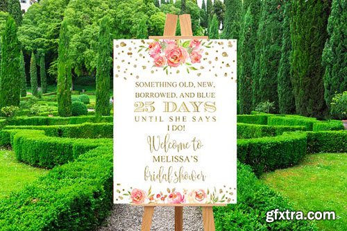 CreativeMarket - Bridal Shower Wedding Welcme Sign 2555728