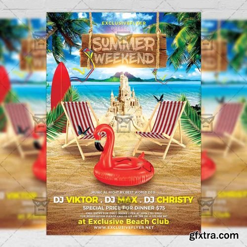 Summer Weekend Flyer – Seasonal A5 Template