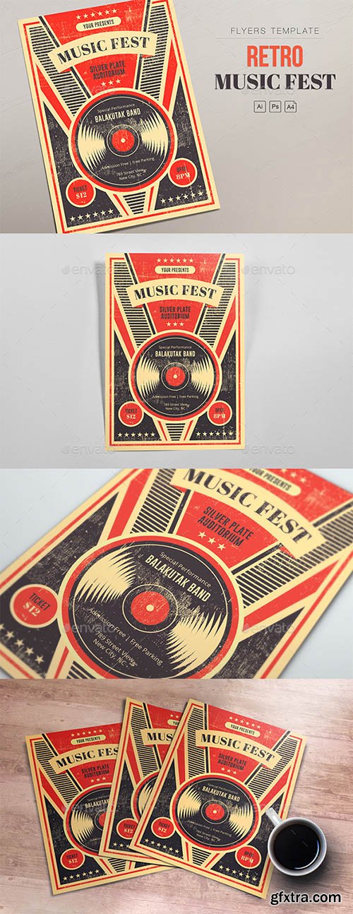 Retro Music Fest - Vinyl Flyers 21975357