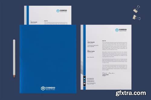 Letterhead Letter and Folder Mock Up